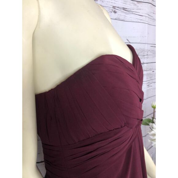 BILL LEVKOFF Chiffon strapless gown, sweetheart neckline, pleated bodice size 14 - Picture 11 of 12